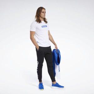 Spodnie Męskie Reebok Training Essentials Linear Logo Joggers Czarne PL 53PKLZS